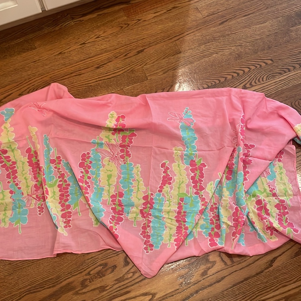 Lilly Pulitzer pink floral scarf/pareo OS - Picture 4 of 6
